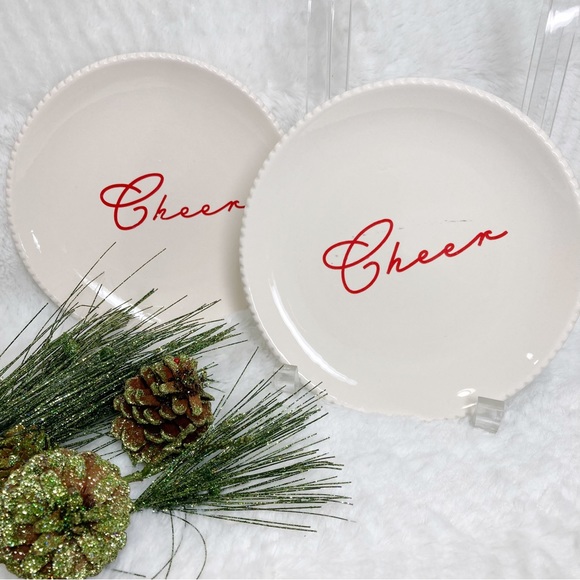 Better Homes And Gardens Other - Cheer Plates Stoneware Set of 2 Better Homes and Gardens Winter Botanical Cream